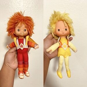 Vintage 1983 Rainbow Brite LaLa Orange & Canary 10" Doll Plush Hallmark Mattel